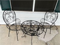 Cute Metal Patio Table and 2-Chairs Set