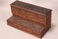 Indian Carved Wooden Desk Tidy,