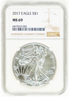 Coin 2017 Silver Eagle-NGC MS69