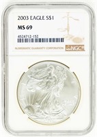 Coin 2003 Silver Eagle-NGC MS69