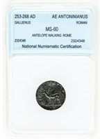 Coin 253-268 AD AE Antoninianus Roman NNC MS60