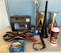 U - FLOOR STANDS, JUMPER CABLES, TIRE CHAINS, MORE