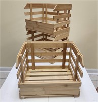 3pc Bamboo Stackable Crates
