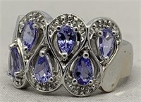 14KT WHITE GOLD 1.80CT TANZANITE & .18CT DIA.