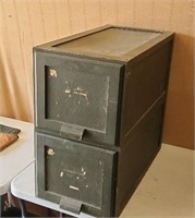 Vintage Wood 2 Drawer Cabinet 25×14×28D