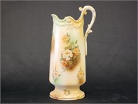 RS PRUSSIA HANDPAINTED FLORAL PITCHER