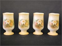 (4) RS PRUSSIA HANDPAINTED FLORAL CUPS
