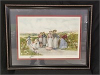 "BERRY PICKERS" FRAMED & MATTED PRINT BY JENNIE...