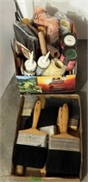 Box of paint brushes & Rollers