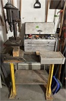 Metal work bench, Snap on tool box,