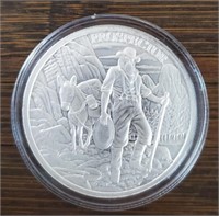1 oz Silver Prospector & Burro Silver Round