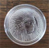 1 oz Silver Indian Chief/Buffalo Silver Round