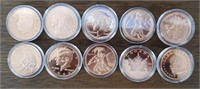(10) 1 oz Collector Copper Rounds