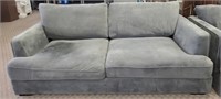 Blue Plush Down Feather Comfy Loveseat