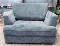 Blue Plush Down Feather Comfy Chair