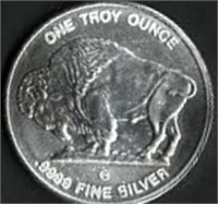 1 ozt Silver Bullion, Round, .999 Pure