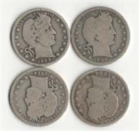(4) Barbara Silver Quarter Dols; Vars. Yrs./Mints
