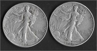 (2) Standing Liberty Half Dols.: 1942, 1943