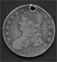 1832 Capped Bust Half Dollar, Damaged