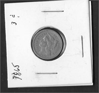 1865 Nickel 3-Cent Piece