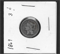 1869 Nickel 3-Cent Piece