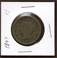 1847 Liberty Head Large Cent