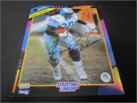 BARRY SANDERS SIGNED STARTING LINEUP POSTER