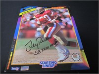 JERRY RICE SIGNED STARTING LINEUP POSTER COA