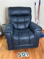 Pride Blue Leather Electric Recliner like new