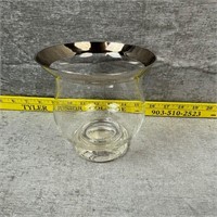 Metal Trimmed Glass Vase