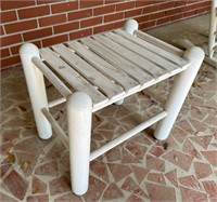 White Wood Patio Table Matches Rockers