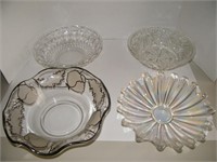 4 NICE LARGE PRESSED GLASS BOWLS