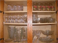 2 CABINETS W/ 3 SHELVES OF CLEAR GLASS INCL