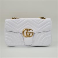 Gucci White Purse handbag Golden chain