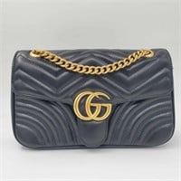 Gucci Black Purse handbag Golden chain