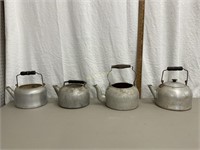 4 Stainless Steel Teapots