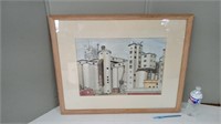 FRAMED DRAWING PICTURE SIGNED BY DONALD LAMP 51