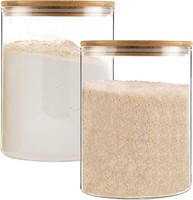 2-Pack 108oz Glass Jars with Bamboo Lid