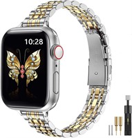 MioHHR Metal Band Apple Watch 38mm 40mm 45mm  Silv