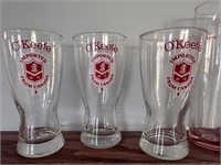 Vintage O'Keefe Budweiser Bar Glasses Beer
