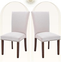 (READ) COLAMY Parsons Chairs  Beige  Set of 2