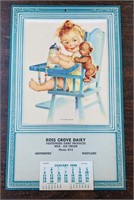 1948 ROSS GROVE DAIRY CALENDER SMITHSBURG MD