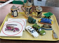LOT OF SMALL COLLECTIBLES, TOY CARS & MORE