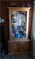 Wood Glass Display Hutch Contents Not Included