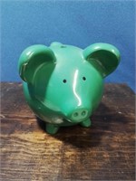 Green ceramic anesco piggy bank