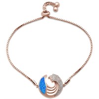 925 Blue Opal Austrian Crystal Creation Bracelet