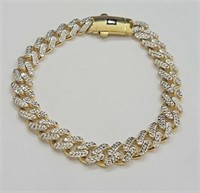 10 Kt Two Tone Diamond Cut Bracelet