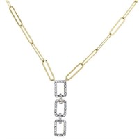 .30 Ct Diamond Fancy Charm Paperclip Necklace