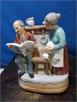Musical elderly couple figure working 8 inches