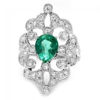 $ 14950 2 Ct Emerald 1.35 Ct Diamond Ring